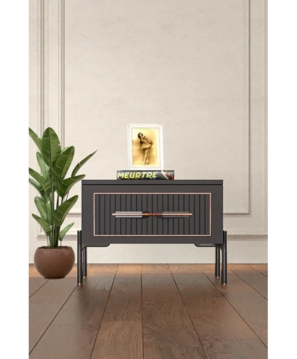 Platin Tek Çekmeceli Komodin