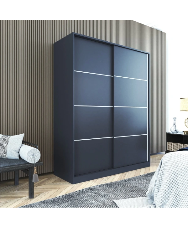 Sedef 2 Kapaklı Sürgülü Antrasit Gardırop-Antrasit