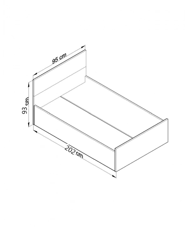 Sena Tek Kişilik Karyola-Beyaz