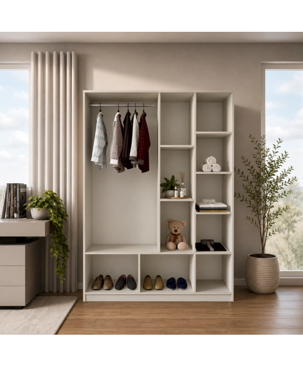 Tocco -Alya 4 Kapaklı Gardırop-Beyaz