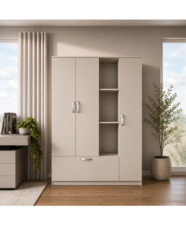 Tocco -Alya 4 Kapaklı Gardırop-Beyaz