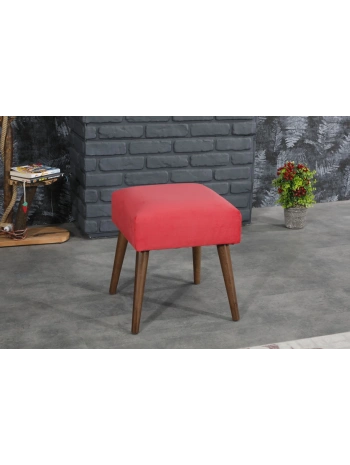Ahşap Ayaklı 40x40 Cm Kare Puf Bench -nar Çiçeği