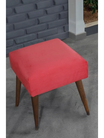 Ahşap Ayaklı 40x40 Cm Kare Puf Bench -nar Çiçeği