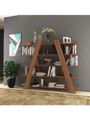 Aleyna 5 Raflı Dekoratif Kitaplık-Meşe