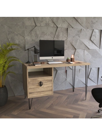 Arya Metal Ayaklı Çalışma Masası-Meşe
