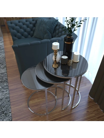 Beyza Lüx Zigon Sehpa -Gümüş