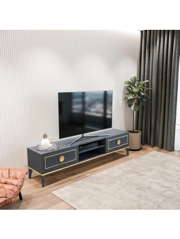 Ceylin Modern 2 Kapaklı Raflı Sehpa Lüx Tv Ünitesi-Antrasit