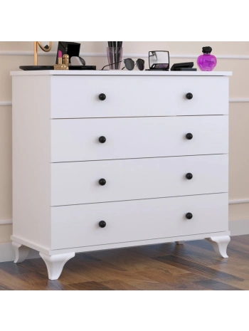 Linet 4 Çekmeceli Şifonyer-Beyaz