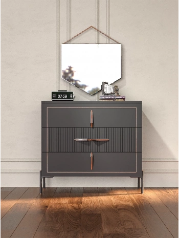 Platin 3 Çekmeceli Şifonyer-Aynalı