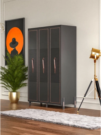 Platin 3 Kapaklı Country Gardırop