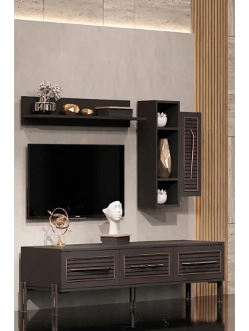 Platin Modern Kitaplıklı Tv Ünitesi