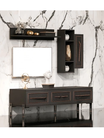 Platin Modern Kitaplıklı Tv Ünitesi