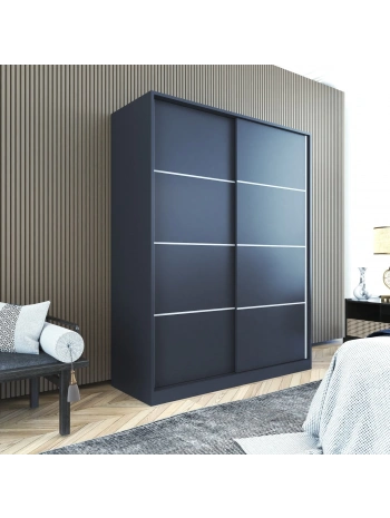 Sedef 2 Kapaklı Sürgülü Antrasit Gardırop-Antrasit