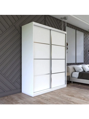 Sedef 2 Kapaklı Sürgülü Gardırop-Beyaz