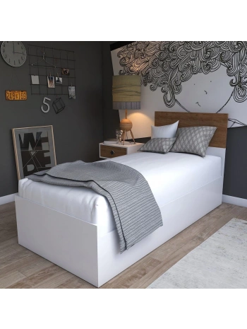 Sena Tek Kişilik Karyola-Beyaz