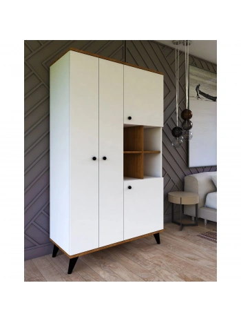 Sıla 4 Kapaklı Askılıklı Raflı Gardırop-Beyaz