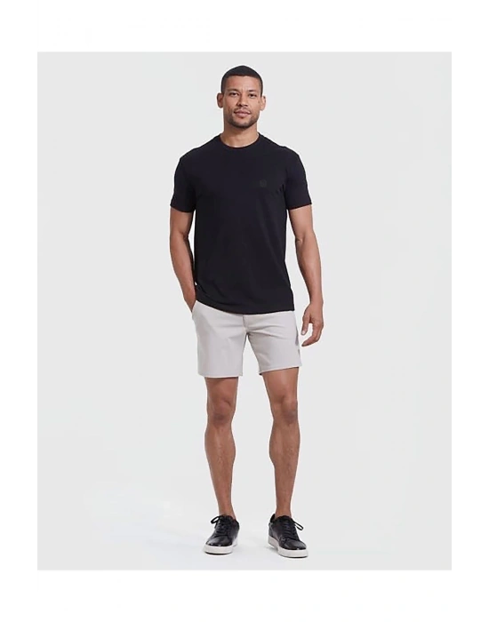 Erkek Siyah Baskılı Regular Fit Kalıp Likralı Kumaş T-shirt