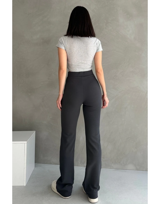 Kadın Gri Yüksek Bel Toparlayıcı Ispanyol Paça Pantolon