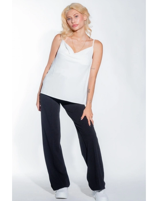 Degaje Yaka Askısı Ayarlanabilir Kadın Yazlık Bluz