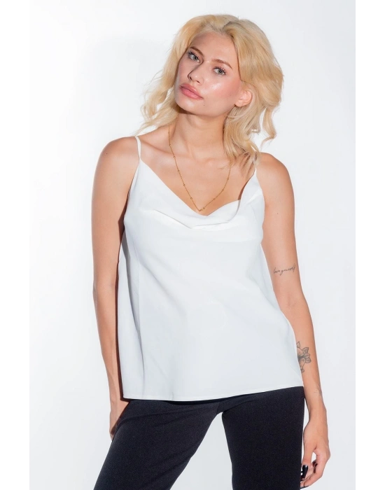 Degaje Yaka Askısı Ayarlanabilir Kadın Yazlık Bluz