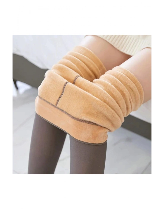 Termal Içi Peluşlu Siyah-ten Görünümlü Kışlık Külotlu Çorap