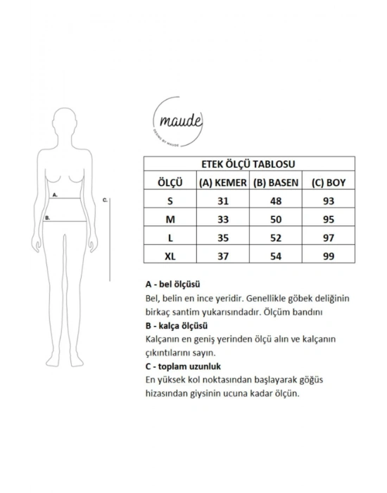 Kadın Bej Floş Viskon Saten Kemeri Lastikli Fermuarlı Maxi Boy A Line Etek