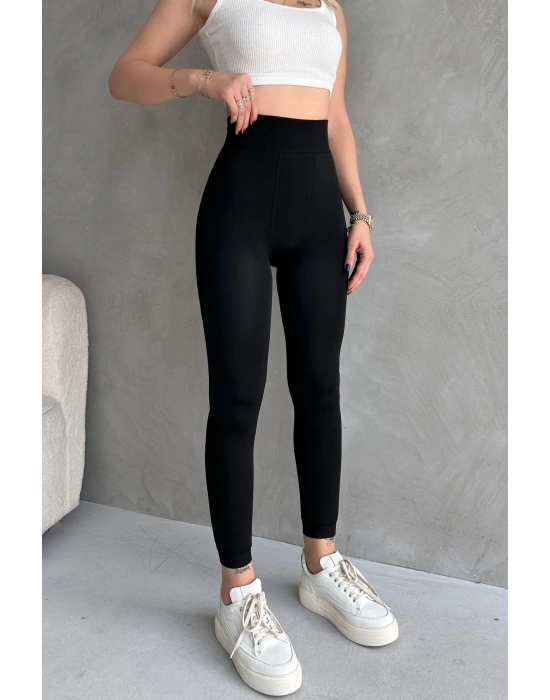 Siyah Kürk Peluşlu Kışlık Termal Sıcacık Tutan Kadın Peluş Tayt