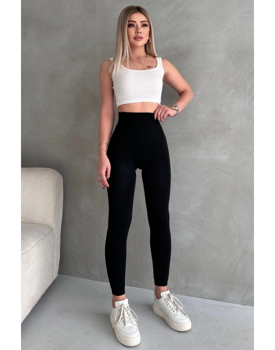 Siyah Kürk Peluşlu Kışlık Termal Sıcacık Tutan Kadın Peluş Tayt