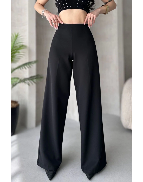 Kadın Siyah Yüksek Bel Geniş Kesim Pantolon