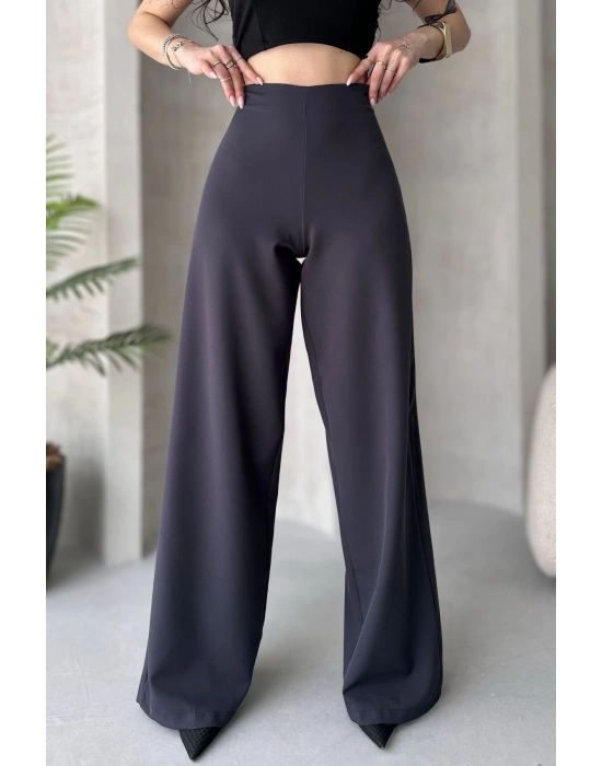Kadın Antrasit Yüksek Bel Geniş Kesim Pantolon