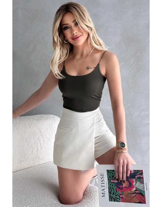 Yeşil İp Askılı Büstiyer Crop