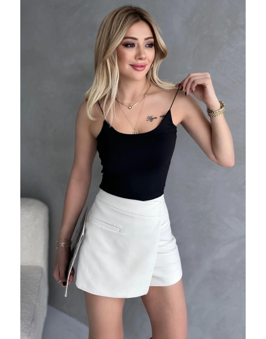 Kadın Siyah İp Askılı Büstiyer Crop