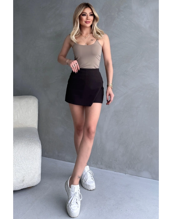 Bej İp Askılı Büstiyer Crop