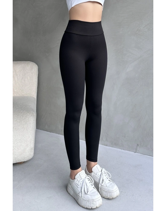 Kadın Siyah Yüksek Bel Toparlayıcı Ve Sıkılaştırıcı Tayt Yüksek Kalite Spor Ve Günlük