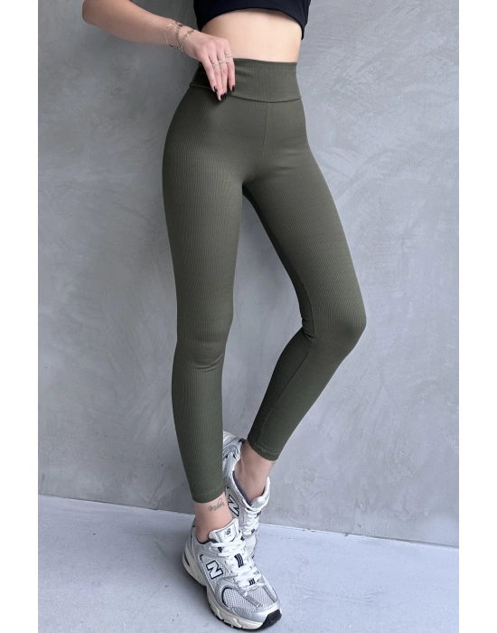 Kadın Yeşil Yüksek Bel Toparlayıcı Tayt Yüksek Kalite Spor Ve Günlük Kullanım