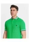 Erkek Yeşil %100 Pamuk Serin Tutan Fit Polo Yaka T-shirt