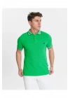 Erkek Yeşil %100 Pamuk Serin Tutan Fit Polo Yaka T-shirt