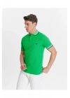 Erkek Yeşil %100 Pamuk Serin Tutan Fit Polo Yaka T-shirt