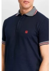 Erkek Lacivert %100 Pamuk Serin Tutan Fit Polo Yaka T-shirt