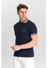 Erkek Lacivert %100 Pamuk Serin Tutan Fit Polo Yaka T-shirt