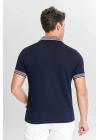 Erkek Lacivert %100 Pamuk Serin Tutan Fit Polo Yaka T-shirt