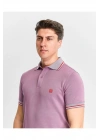 Erkek Fuşya %100 Pamuk Serin Tutan Fit Polo Yaka T-shirt