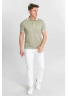 Erkek Haki %100 Pamuk Serin Tutan Fit Polo Yaka T-shirt