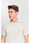 Erkek Bej %100 Pamuk Serin Tutan Fit Polo Yaka T-shirt