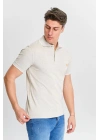Erkek Bej %100 Pamuk Serin Tutan Fit Polo Yaka T-shirt