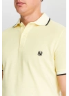 Erkek Sarı %100 Pamuk Serin Tutan Fit Polo Yaka T-shirt