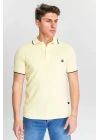 Erkek Sarı %100 Pamuk Serin Tutan Fit Polo Yaka T-shirt