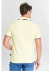 Erkek Sarı %100 Pamuk Serin Tutan Fit Polo Yaka T-shirt