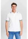 Erkek Beyaz %100 Pamuk Serin Tutan Fit Polo Yaka T-shirt