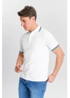 Erkek Beyaz %100 Pamuk Serin Tutan Fit Polo Yaka T-shirt